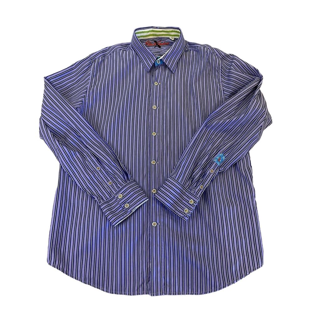 Robert Graham X Shirt Mens XXL Purple Blue Maximalist Statement Art Inspired 2XL